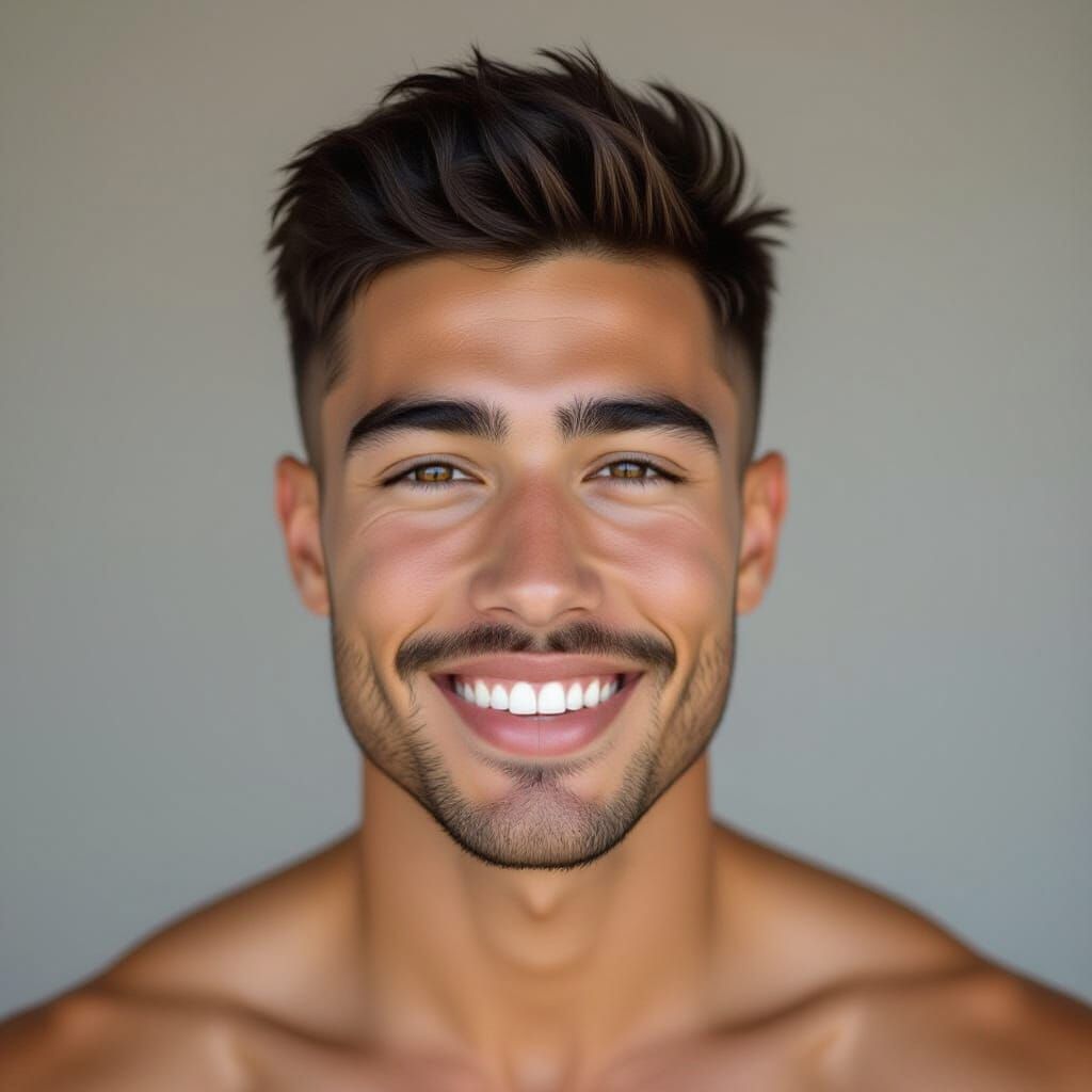 Handsome Young Man With Dark Hair and Big Smile