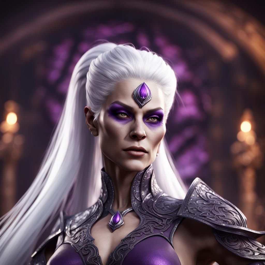 Sindel of Mortal Kombat in Detailed Matte Painting