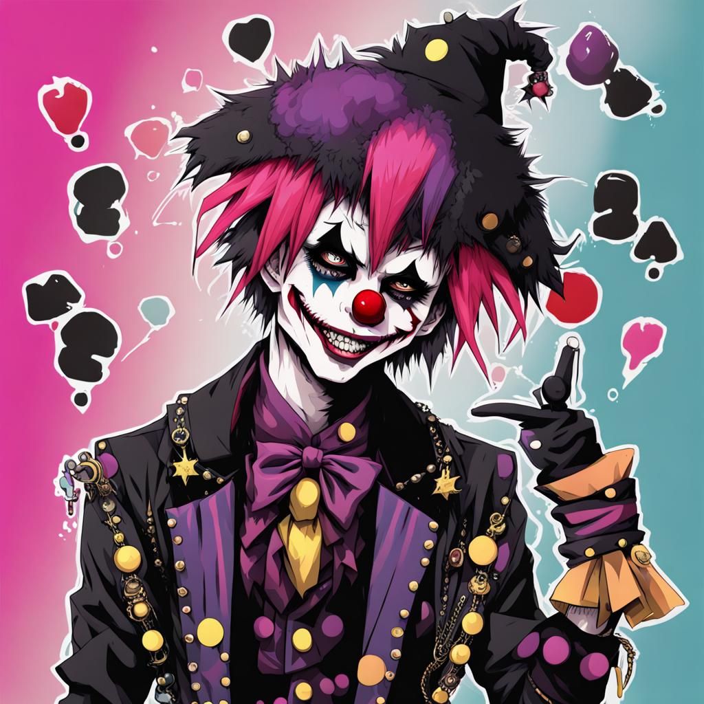 Anime Punk Goth Jester Character