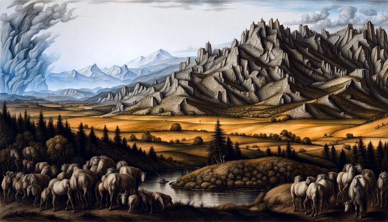 Hyperdetailed Charcoal Drawing in Durer's Style