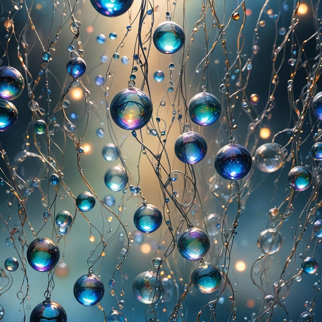 Glowing Mist and Ethereal Orbs in Glass