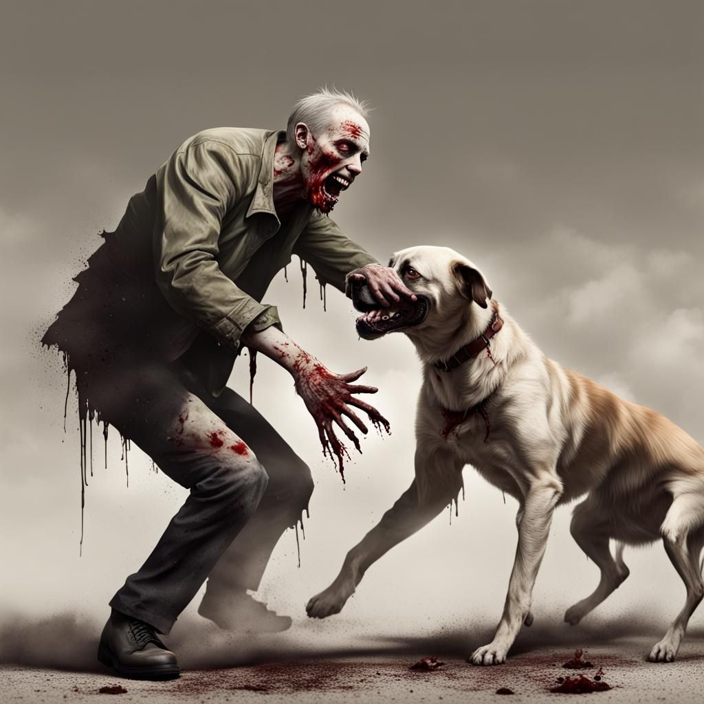 Realistic Zombie Attack on a Dog