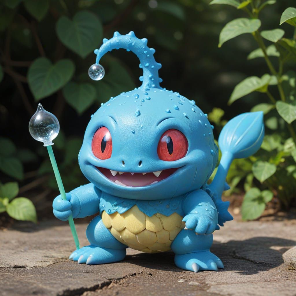 Wooper-Snom Fusion Pokemon in a Glacial Landscape