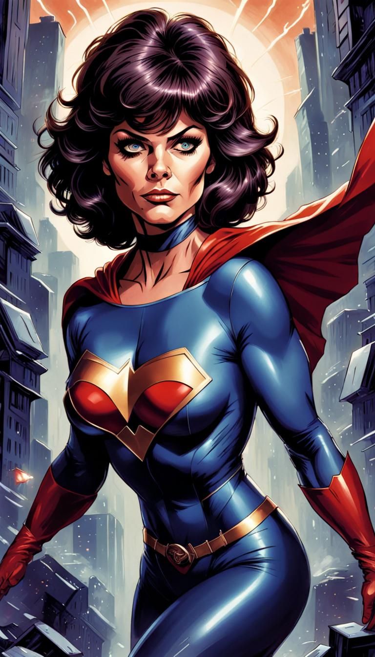 Adrienne Barbeau as Superhero in Comic Book Art