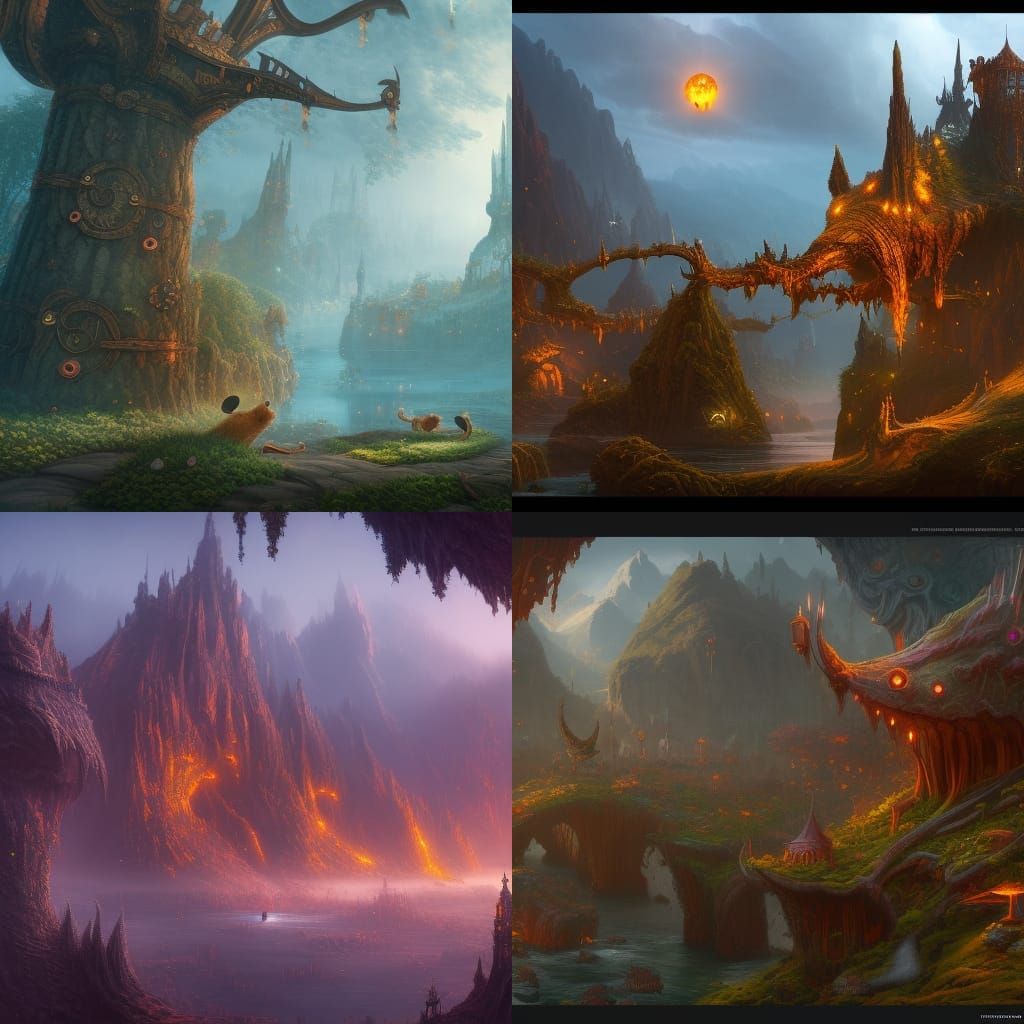 Detailed Mousefolk Matte Painting in Deep Color