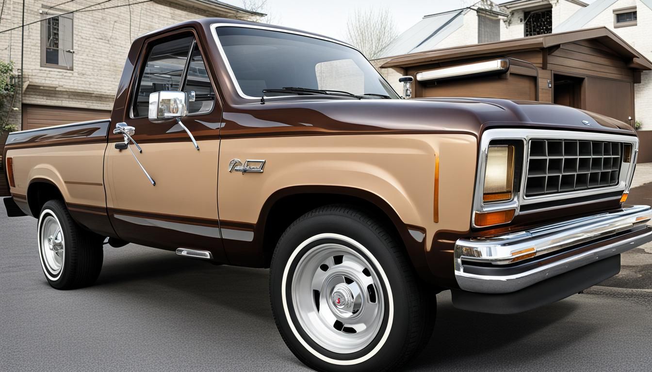 1984 Ford Ranger XLT pickup truck with brown and tan paint scheme