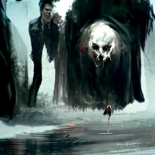 Sinister Vampire Scene in Greg Rutkowski Style