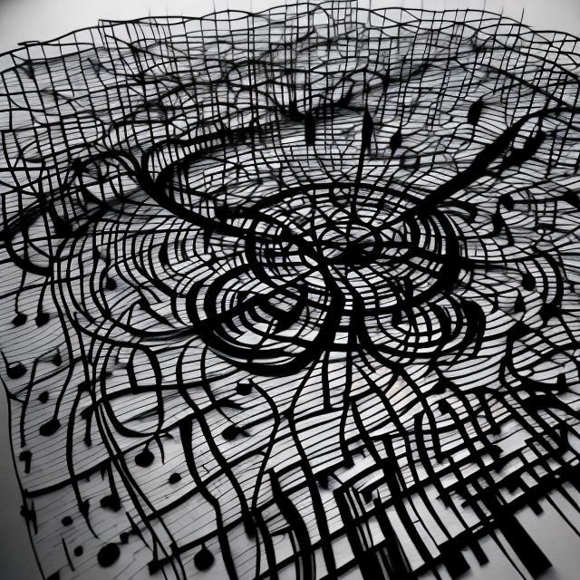 Intricate Geometric Landscape with Celestial Harmony