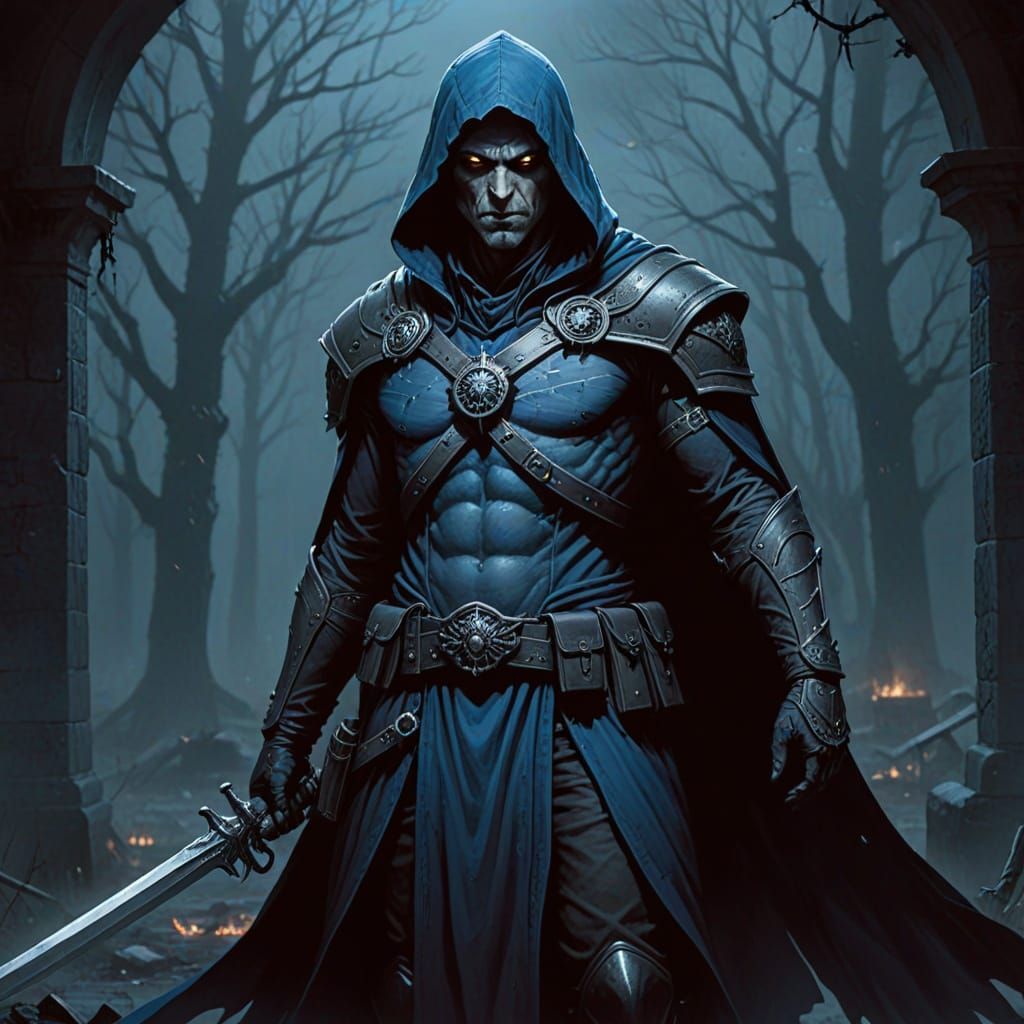 Grimdark Composition Dominated by Blue Hue