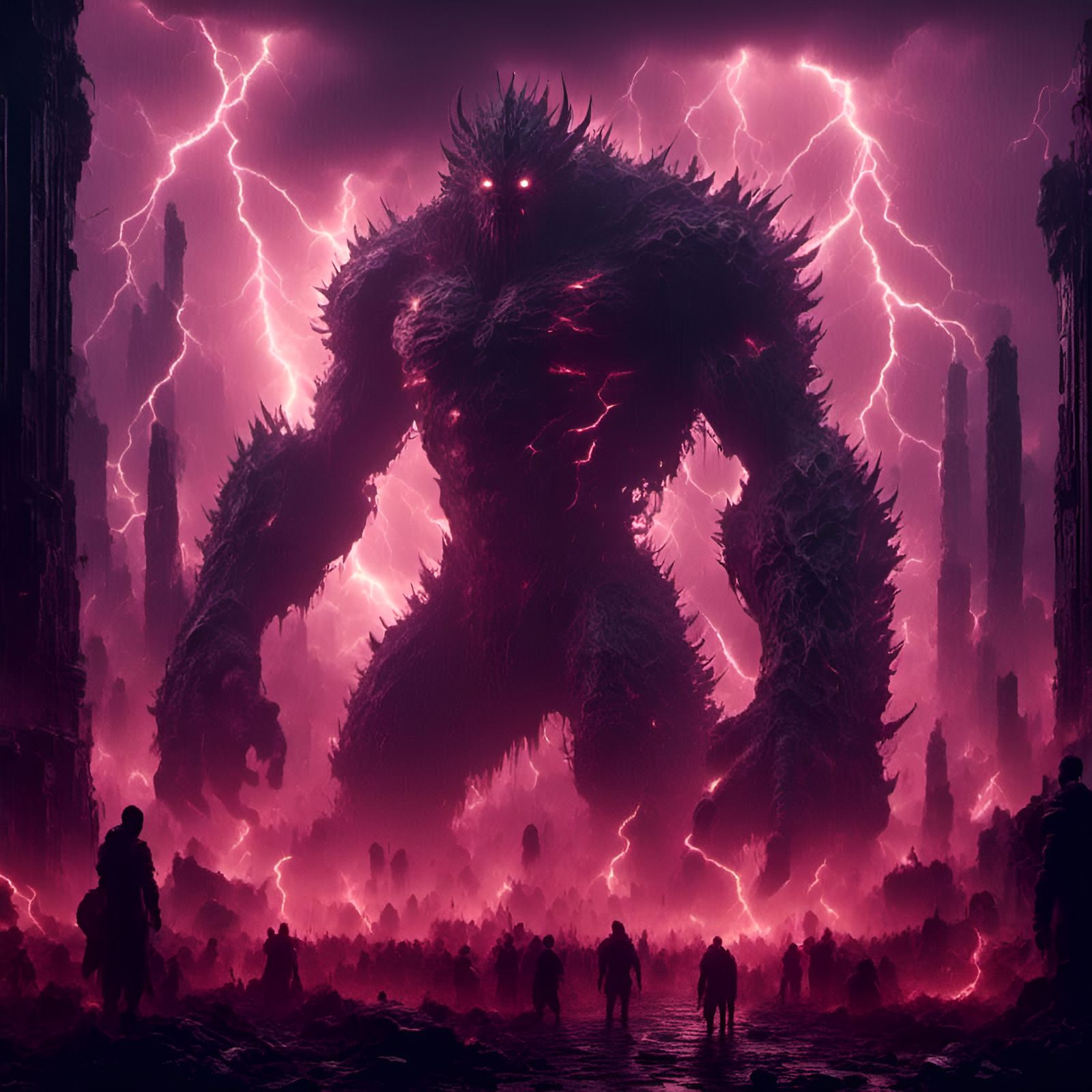 Monstrous Kaiju Towers Over Metropolis in Wild Storm