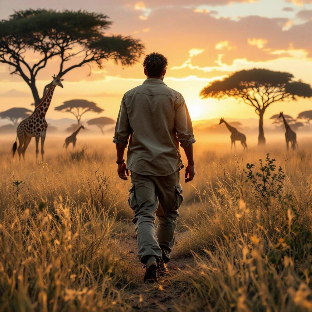 African Wilderness Dawn: A Hyperrealistic Journey
