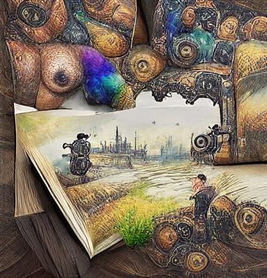Steampunk Storybook Illustration in Hyperrealistic Watercolo...