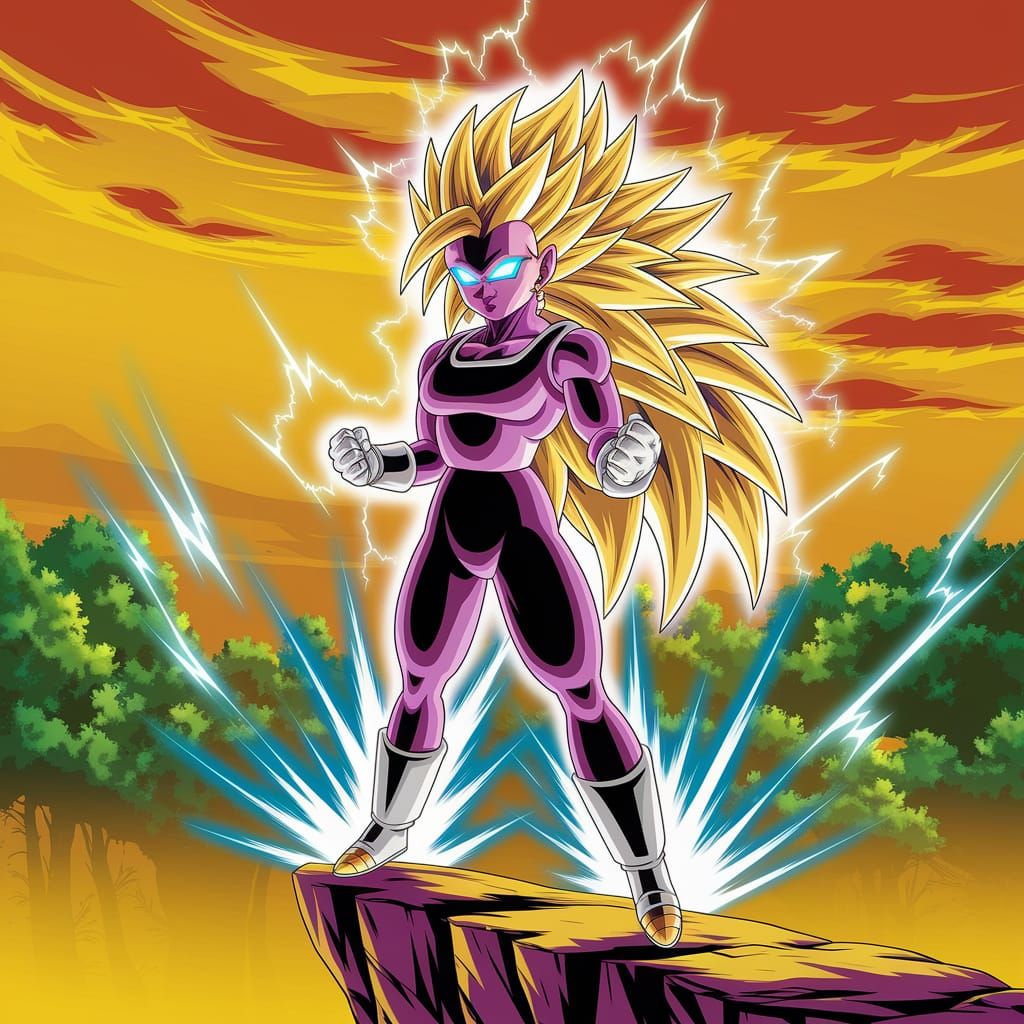 Dragon ball z bulma going super Saiyan