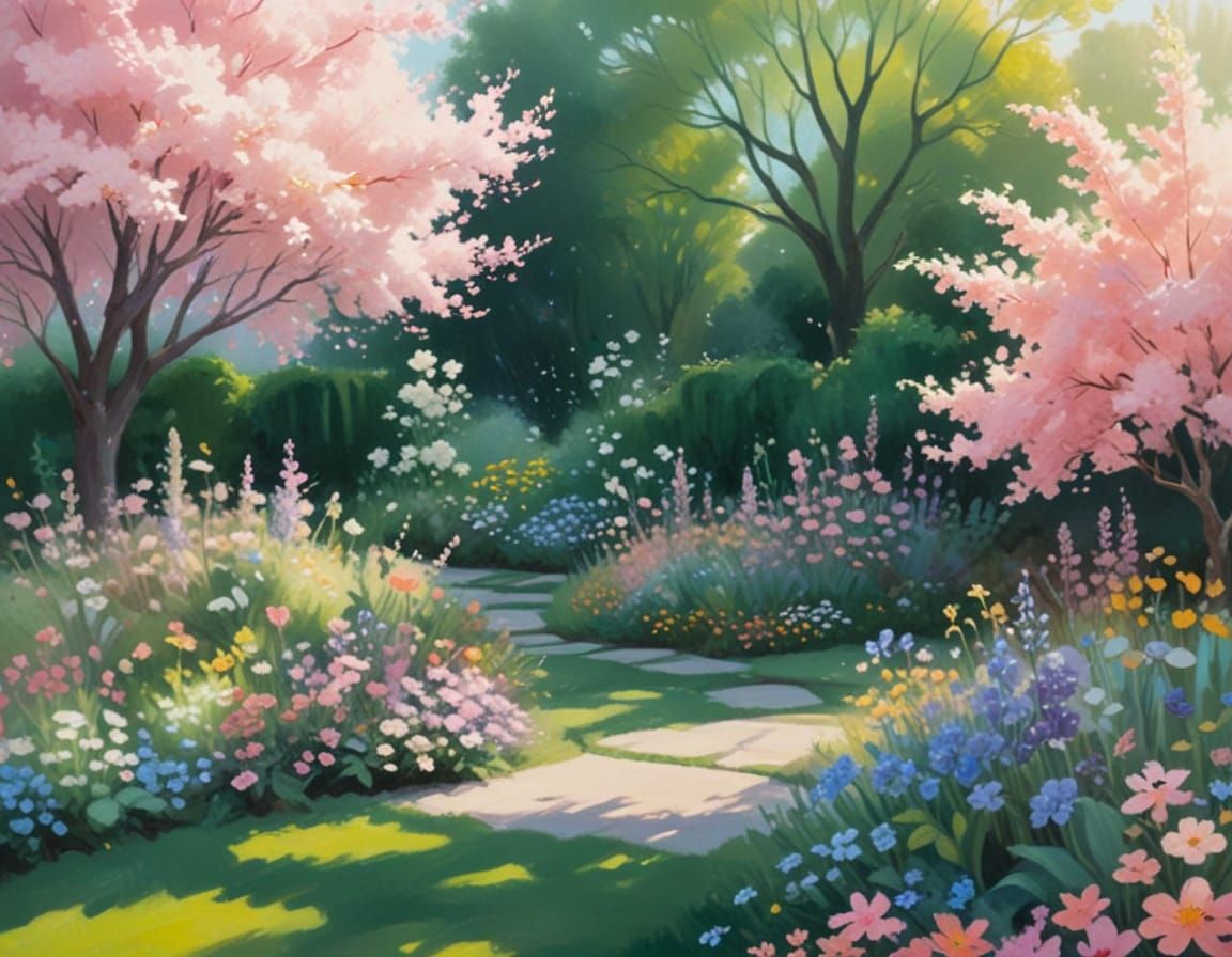 Surreal Garden Blooms in Soft Focus