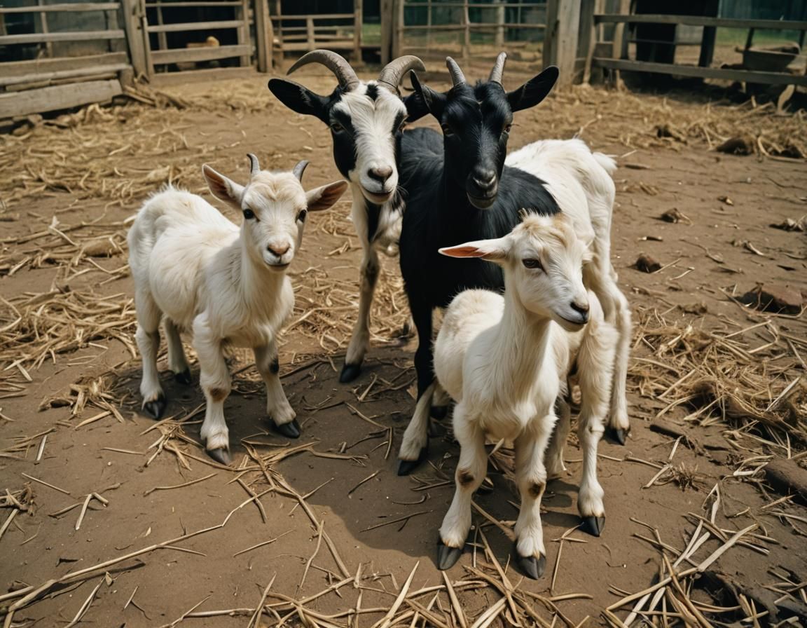 Goat-Duckling Hybrids on Farm in Cinematic Lighting