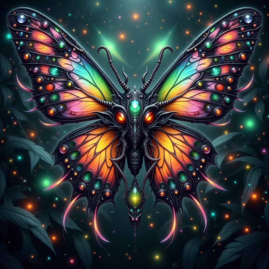 Dark Cyberpunk Fae with Toxic Aura and Bioluminescent Markin...