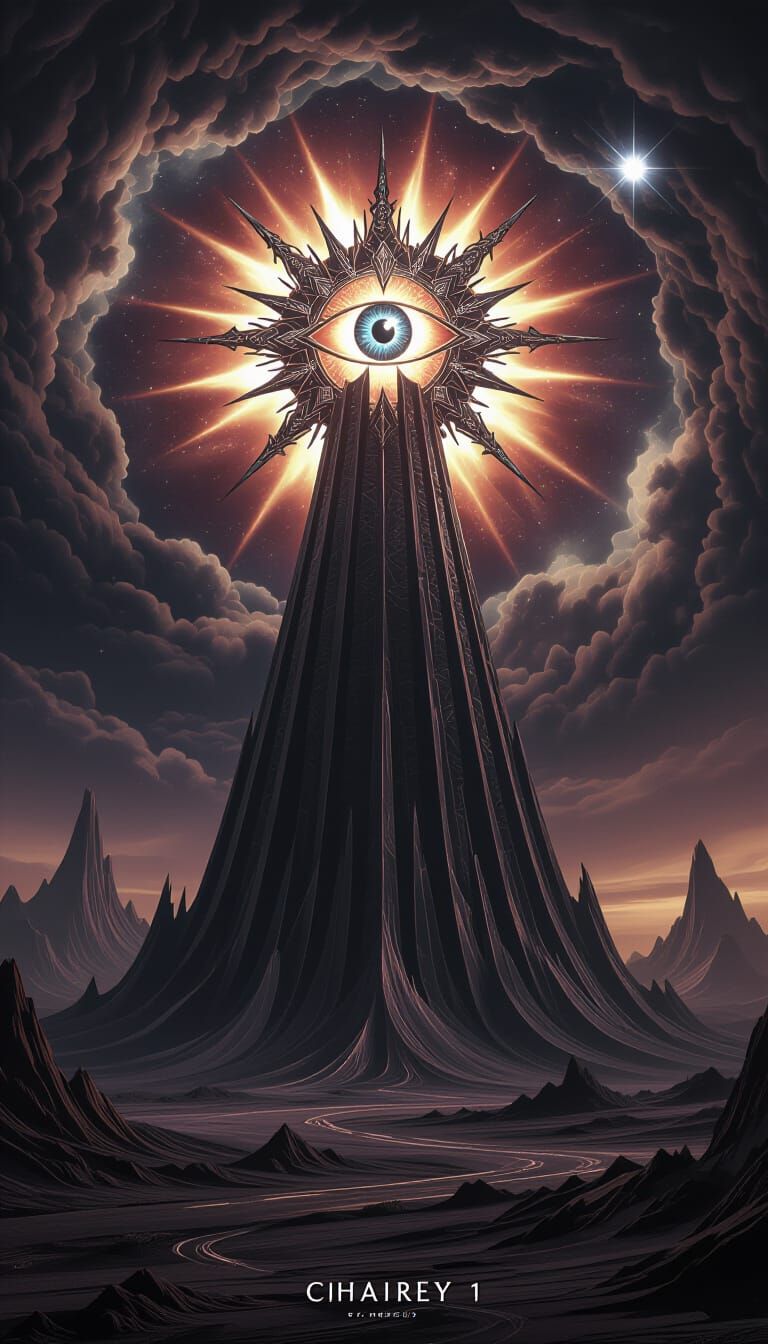 Cosmic Horror Entity Rises from Alien Landscape in Pencil Dr...