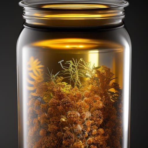 Black Widow in Jar: Hyperrealistic Ghibli Art