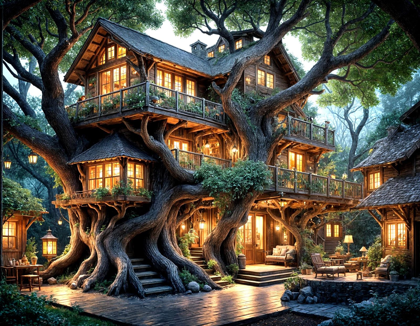 Cozy Treehouse Sanctuary in Whimsical 3D