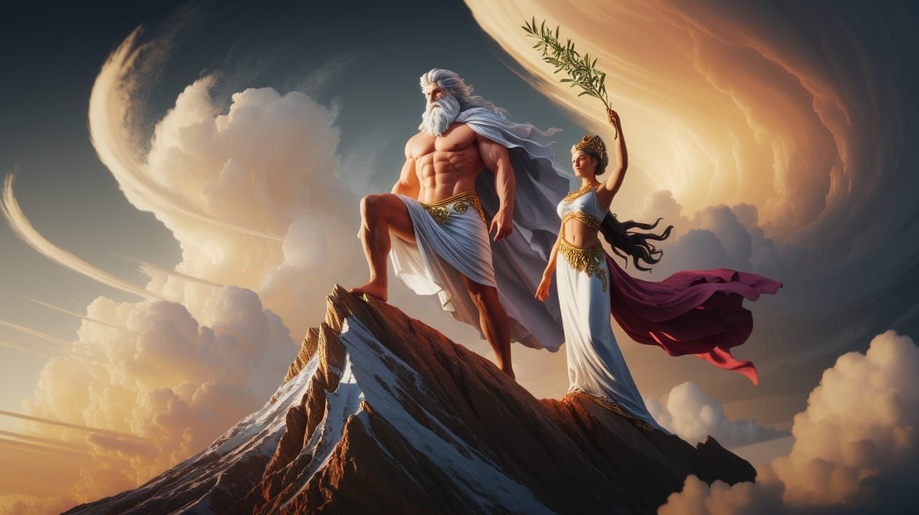 Zeus and Athena in a Breathtaking 3D Render