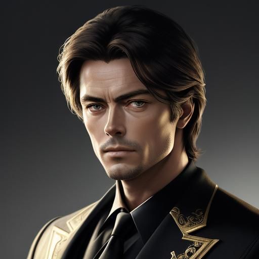 Intricate Portrait of Man with Cigar, Volumetric Lighting