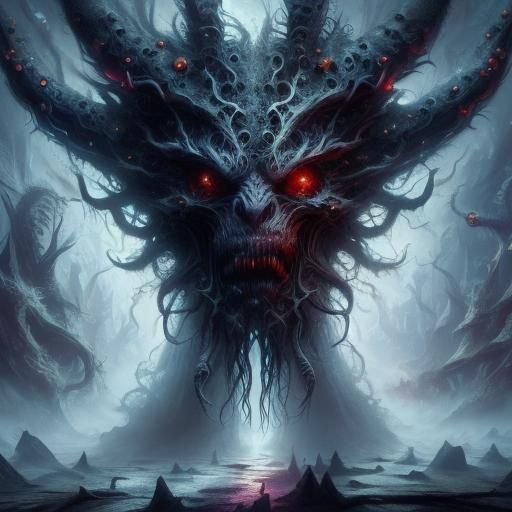 Demonic Man-Beast in Dark Fantasy Style