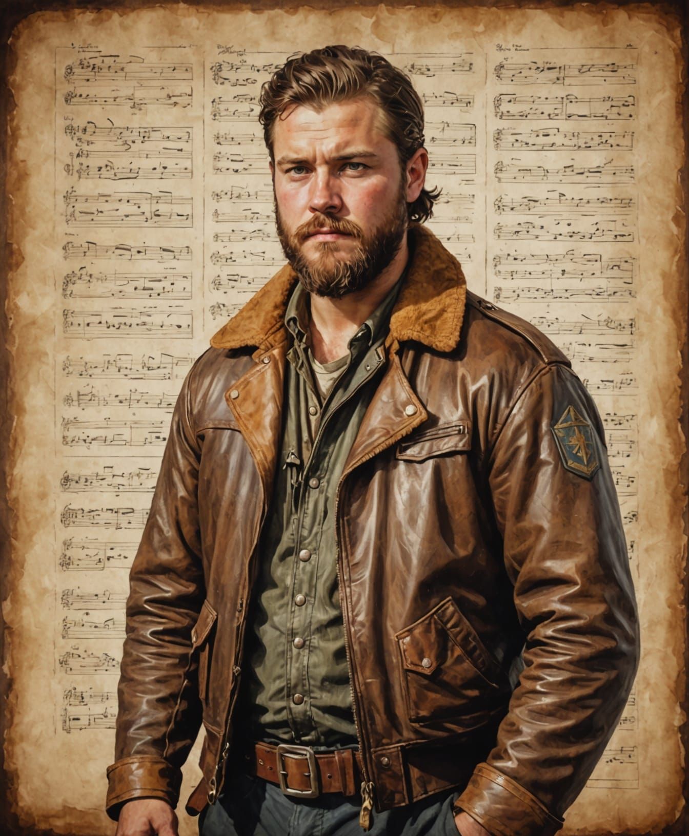 Vintage Pilot in a Realistic Watercolor Style