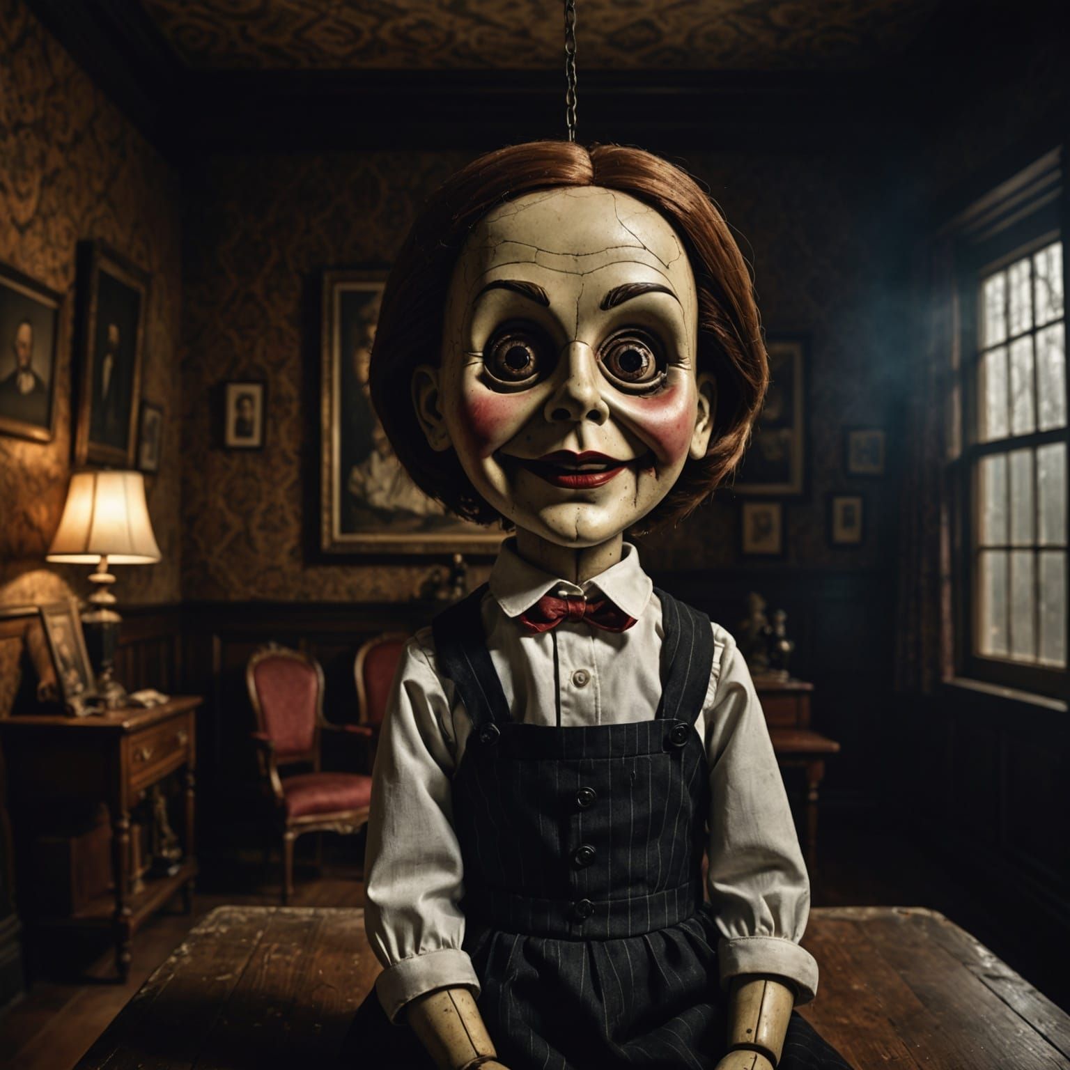 Haunted Ventriloquist Doll in Horror Movie Poster Art