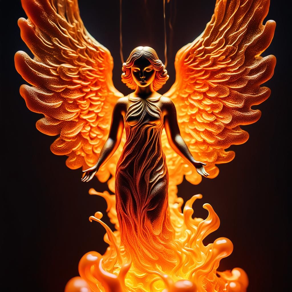 Molten Lava Angel in Surreal Lava Lamp
