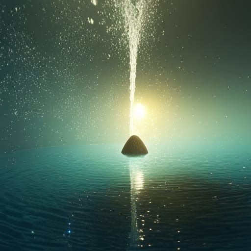 Ethereal Waterscape at Night in 3D Style