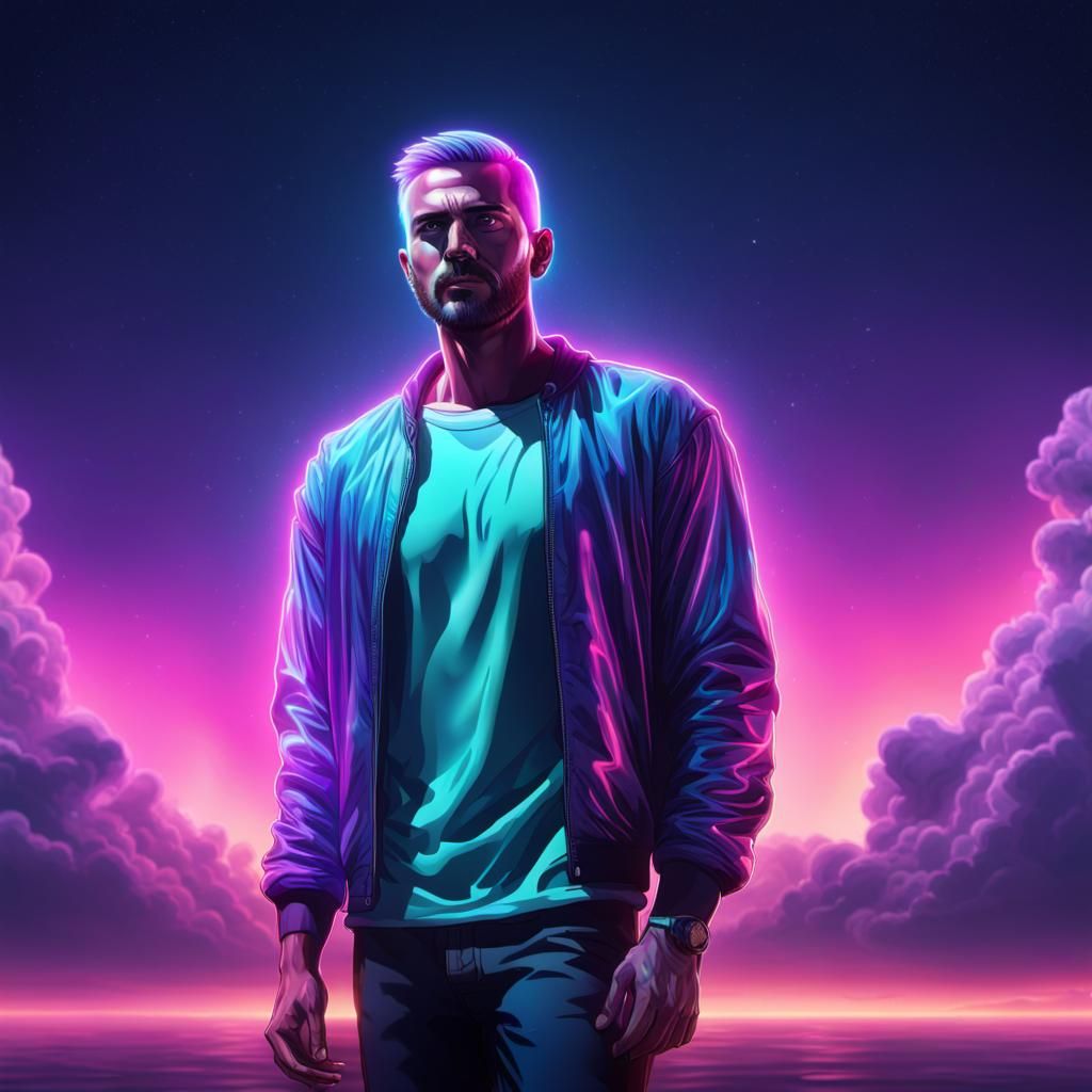 Psychedelic Soul: A Retro Synthwave Portrait