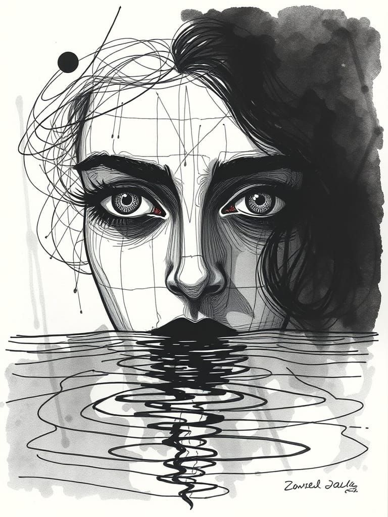 Dreaming Eyes in a Constructivist Surreal Scene