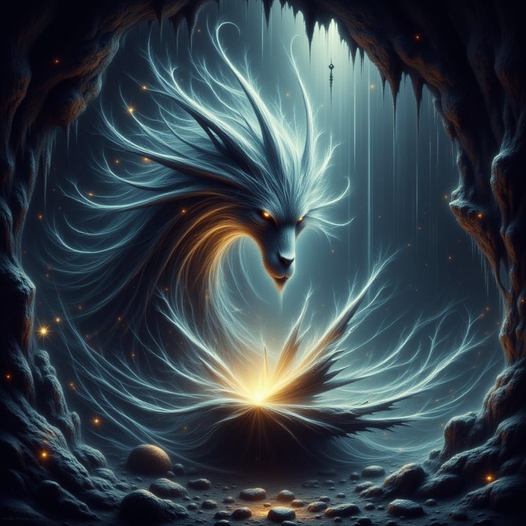 Mysterious Crystal Cave Glowing with Ethereal Energy