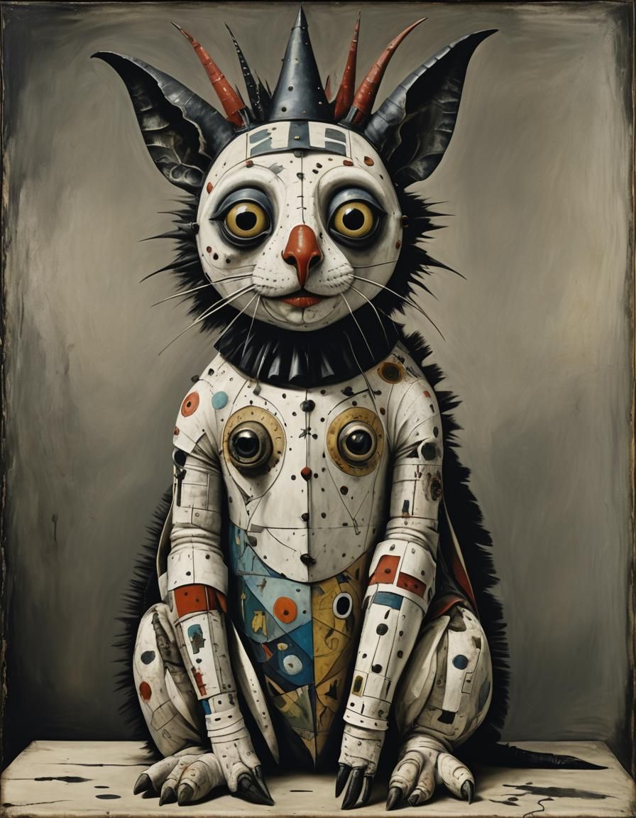 Whimsical Creature: Oleo Painting in Medieval Style