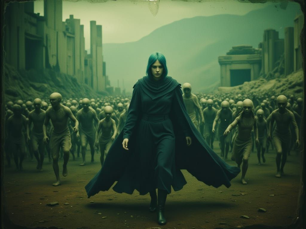 Magnus Creates Panic in Alien Colony in Dark Fantasy Style