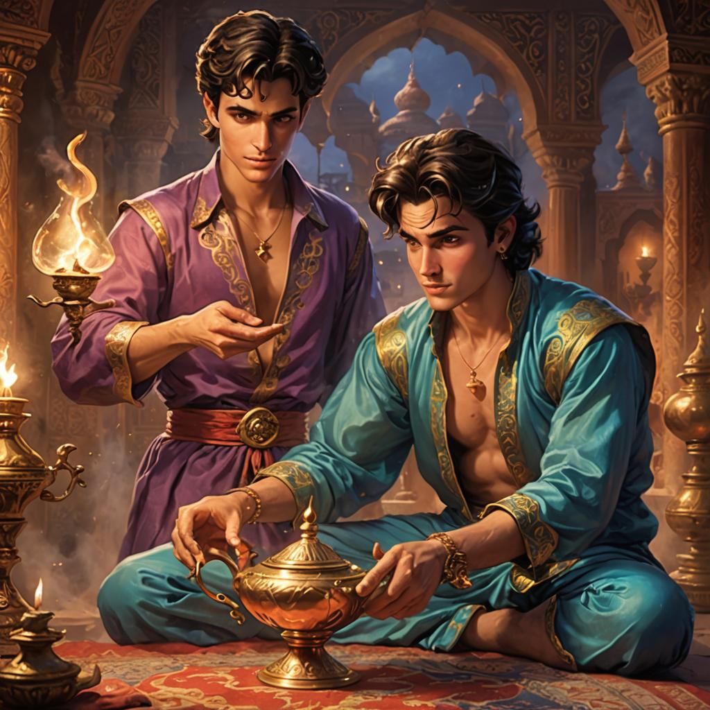 Man Battles an Evil Genie from Magic Lamp