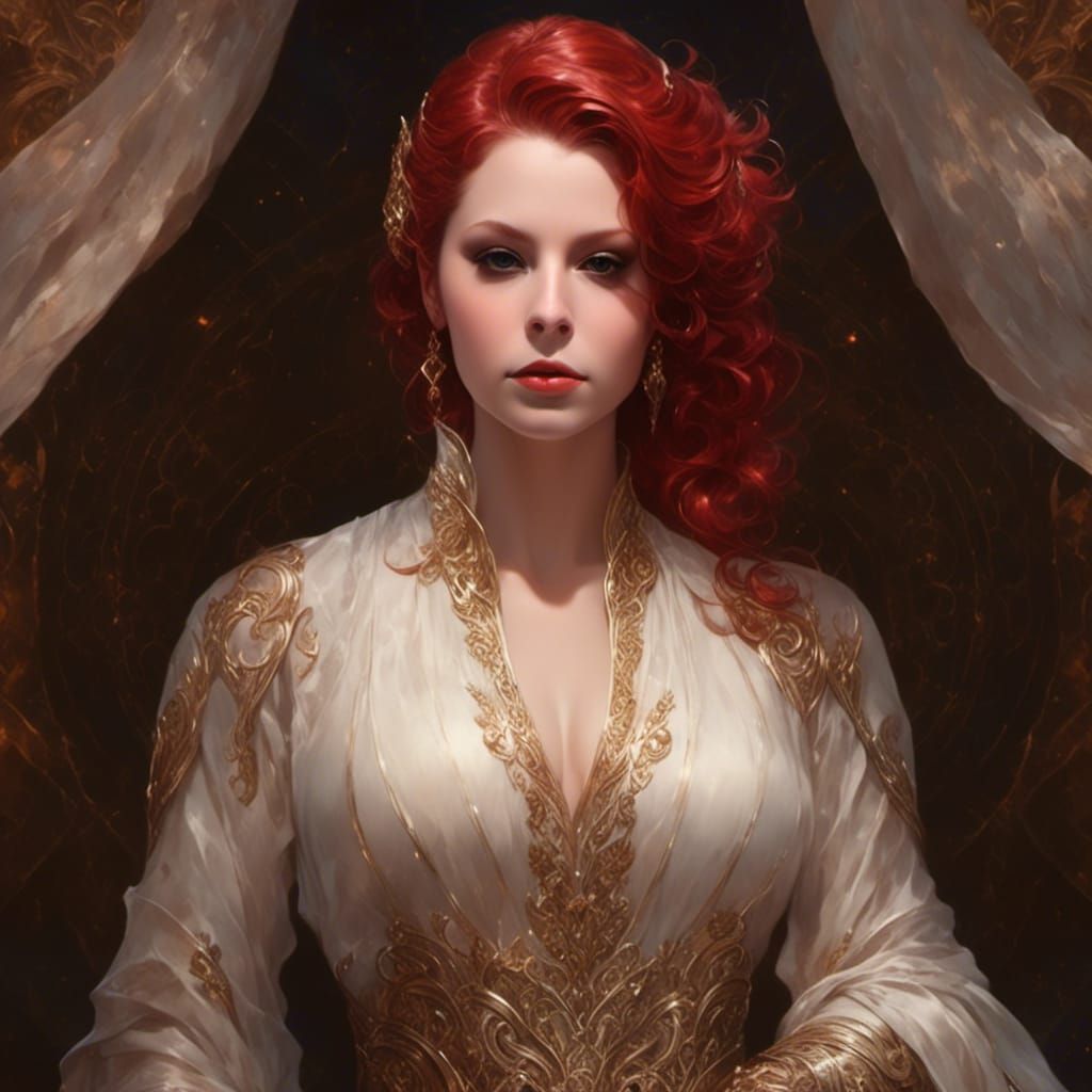 Fantasy Warrior Portrait with Rococo Elements