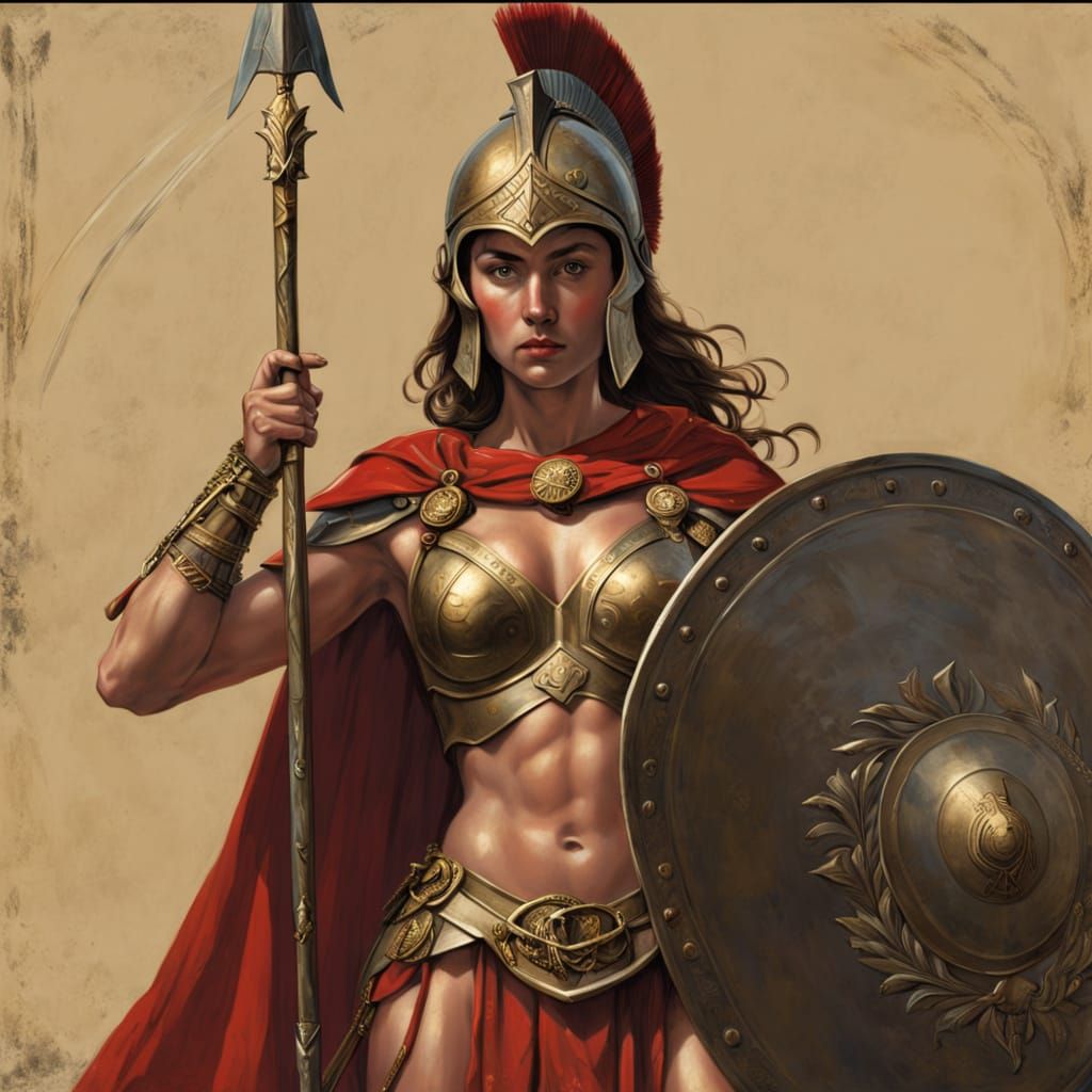 Greek Hoplite Warrior in Renaissance Style