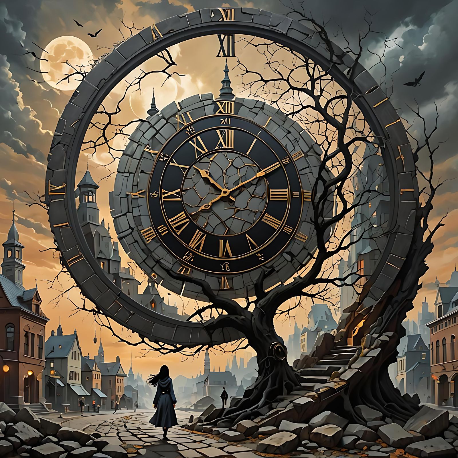 Surreal Clock Tower World: A Dichotomy of Time