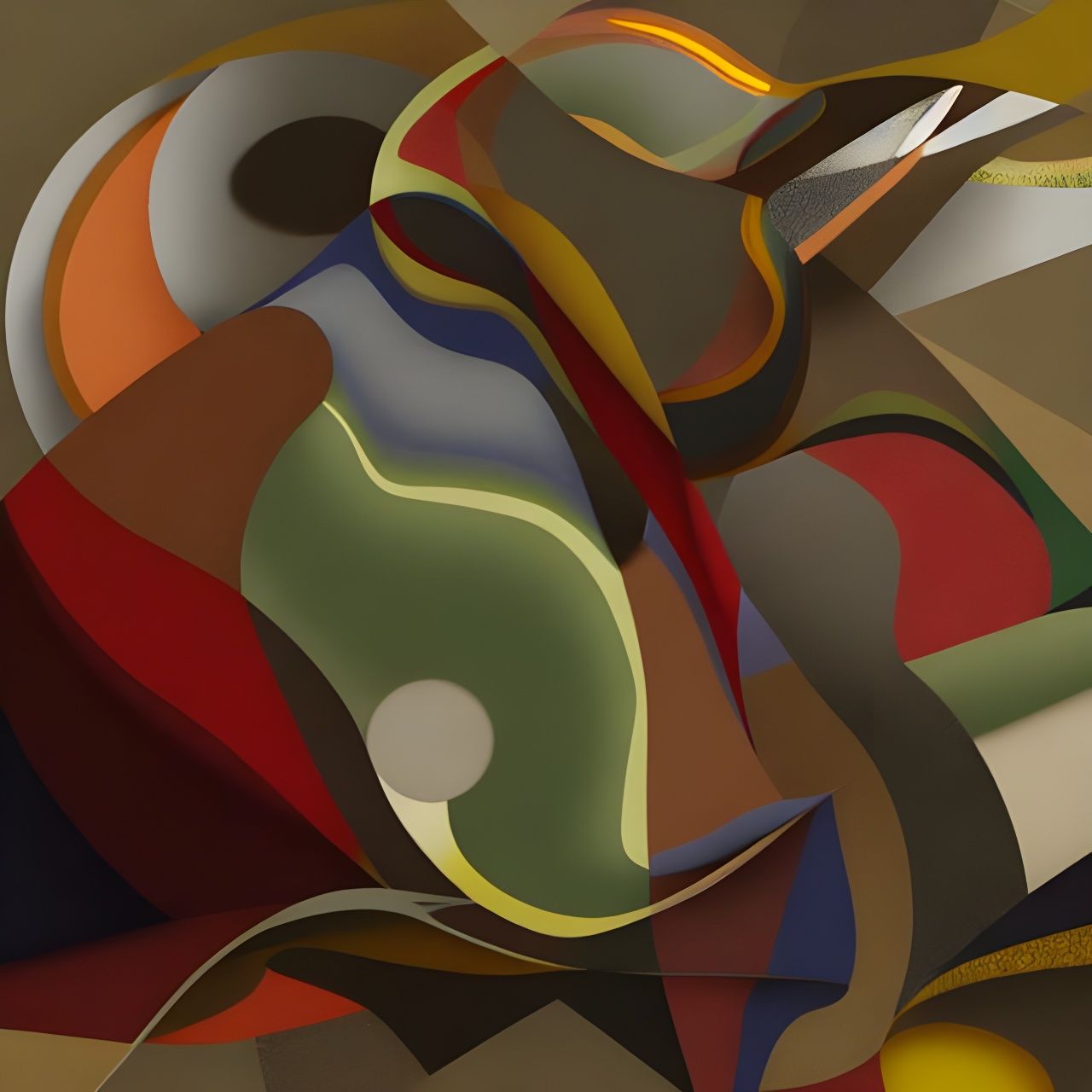 Abstract Secret Squirrel in Angular Maximalist Style