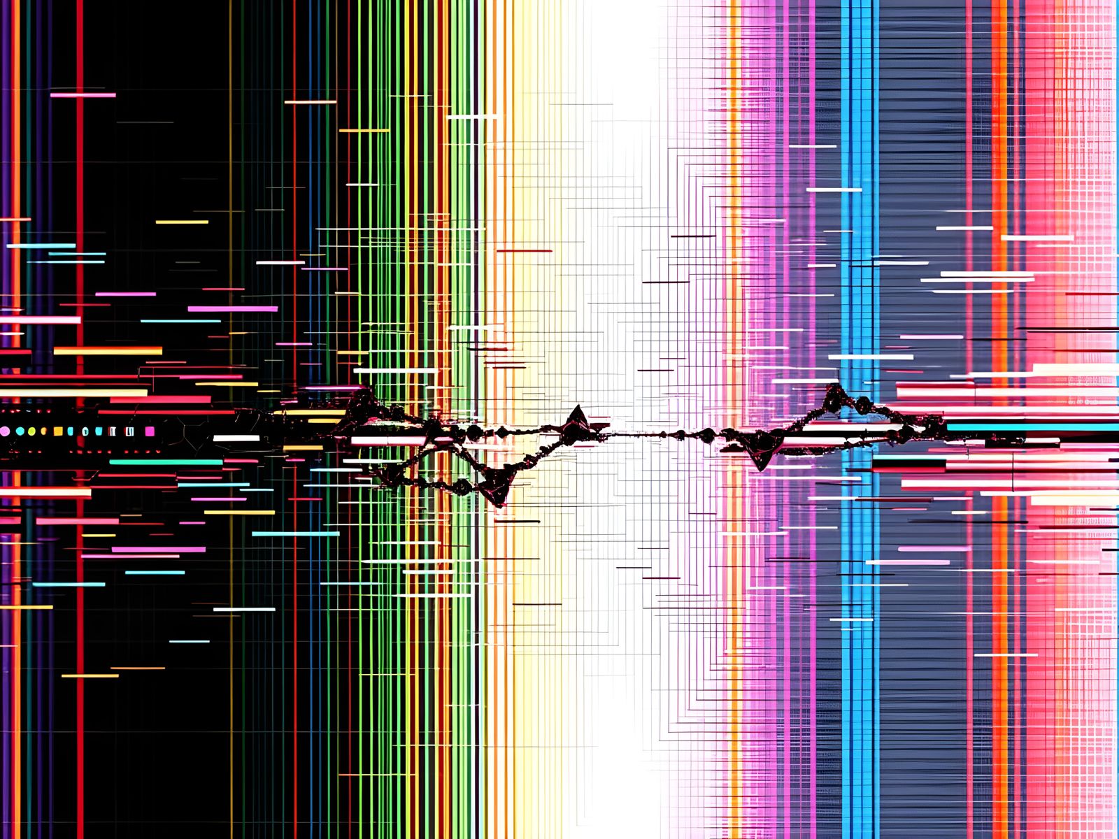 Fractal Glitch Art in Op Art Style