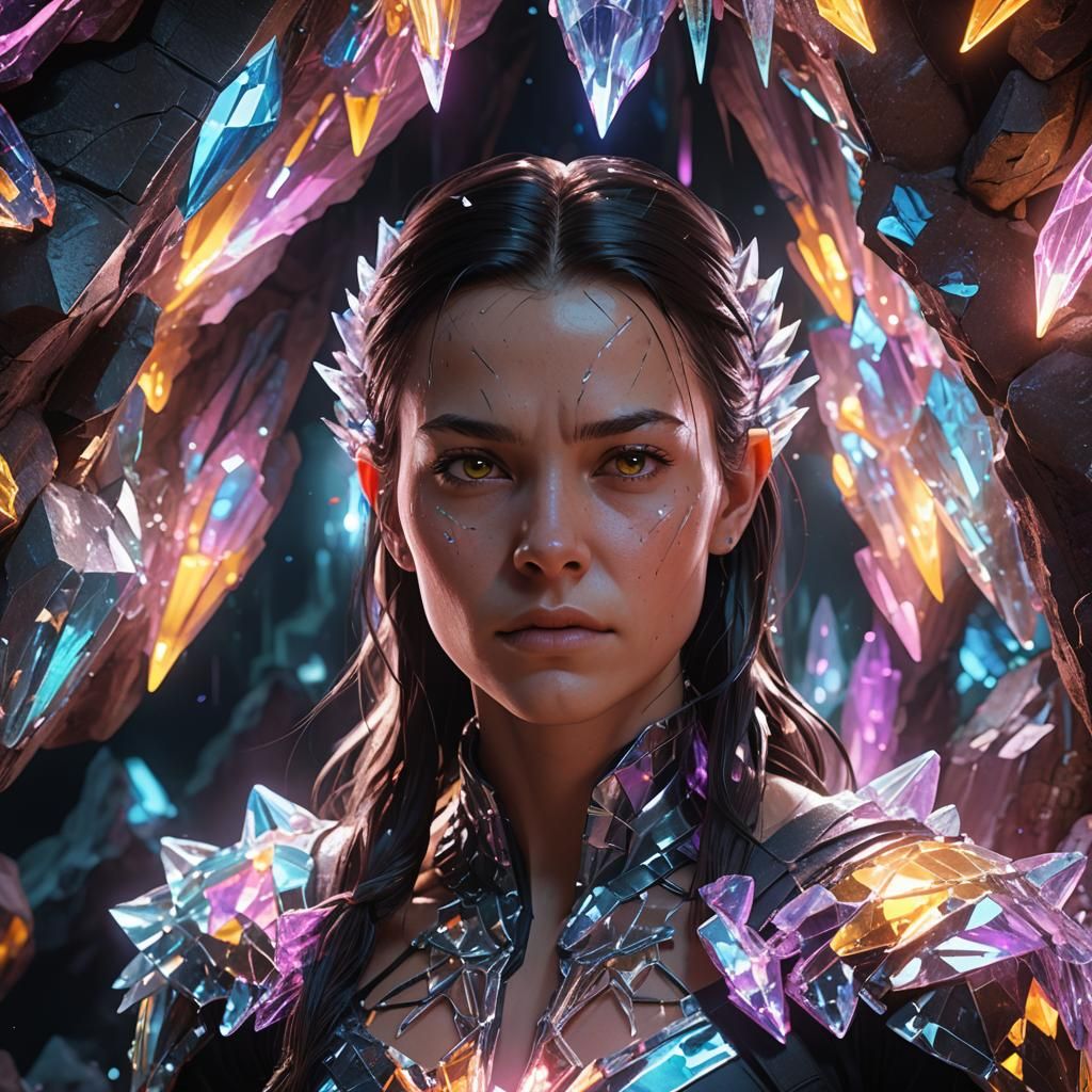 X-23 Portrait in Glowing Crystalline Cave