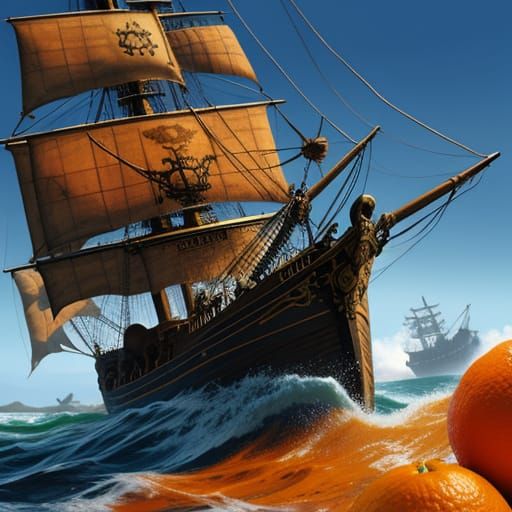 Pirate Orange: An AI Generated Image