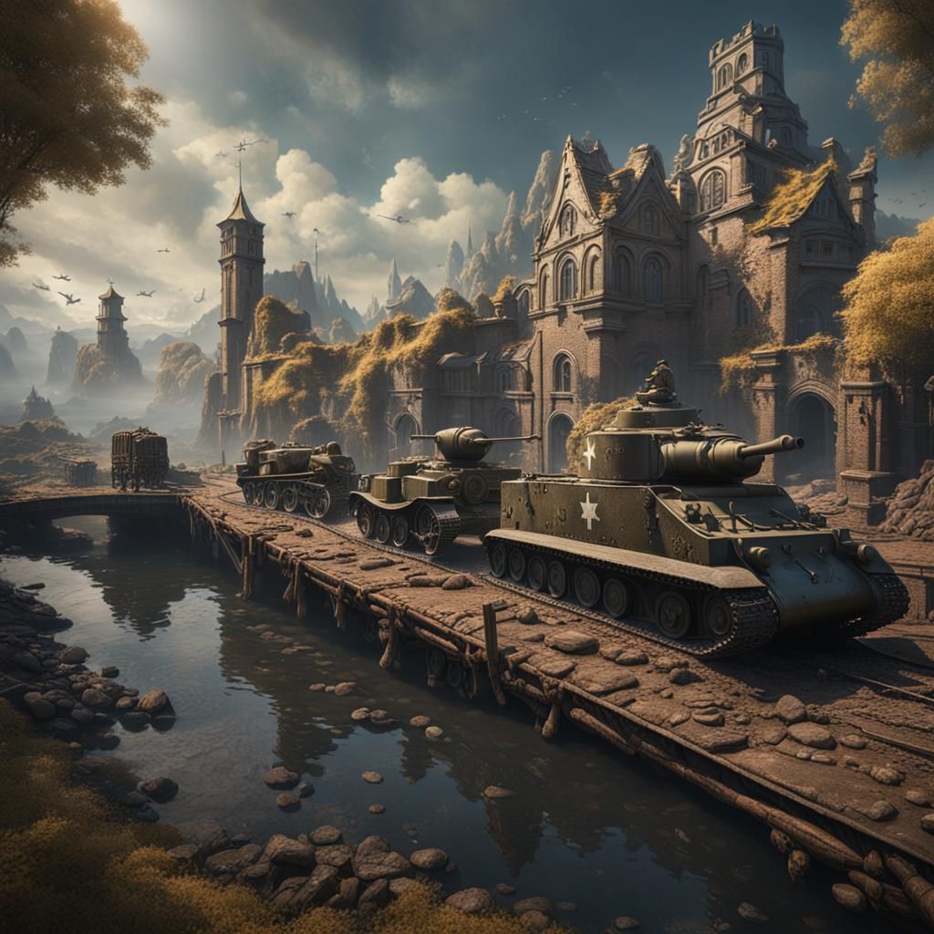 Detailed Matte Painting of World War 2