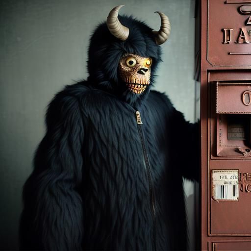 Vintage Photo of Demon Costume Mailing Letter