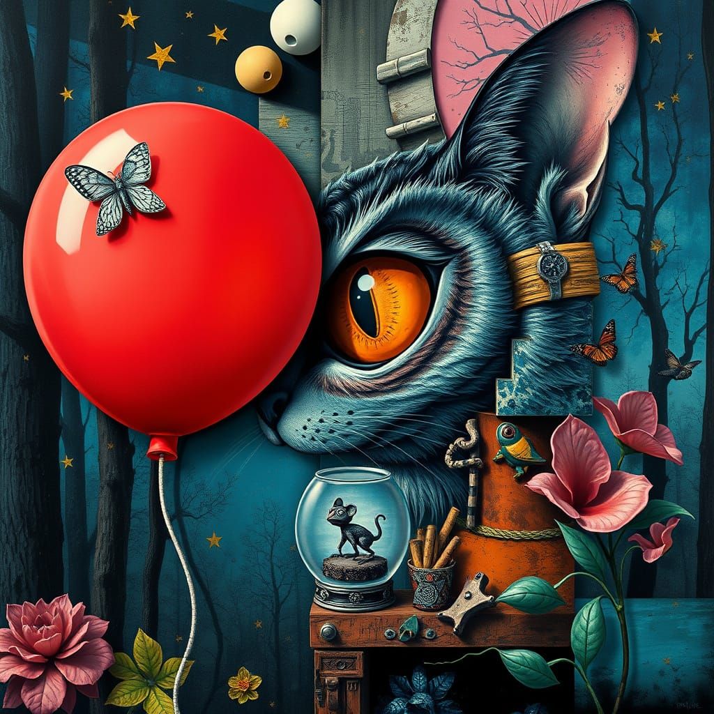 Cubist-Inspired Still Life with Fragmented Forms and Muted T...