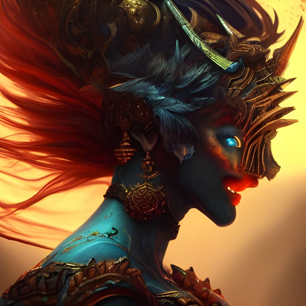 Berserker Action Painting in Ominous Fantasy Style