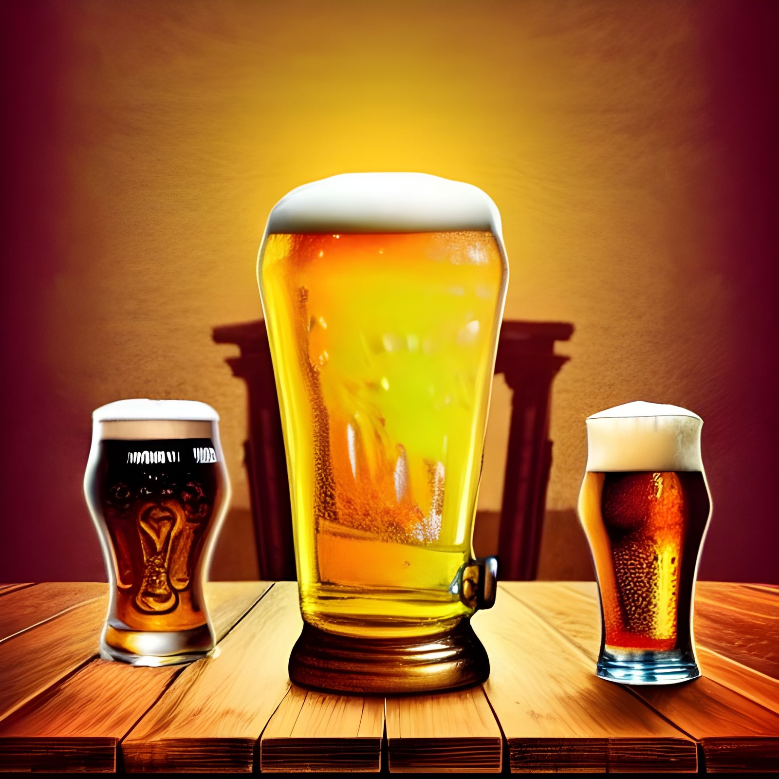 Beer with Roses on Antique Wooden Table