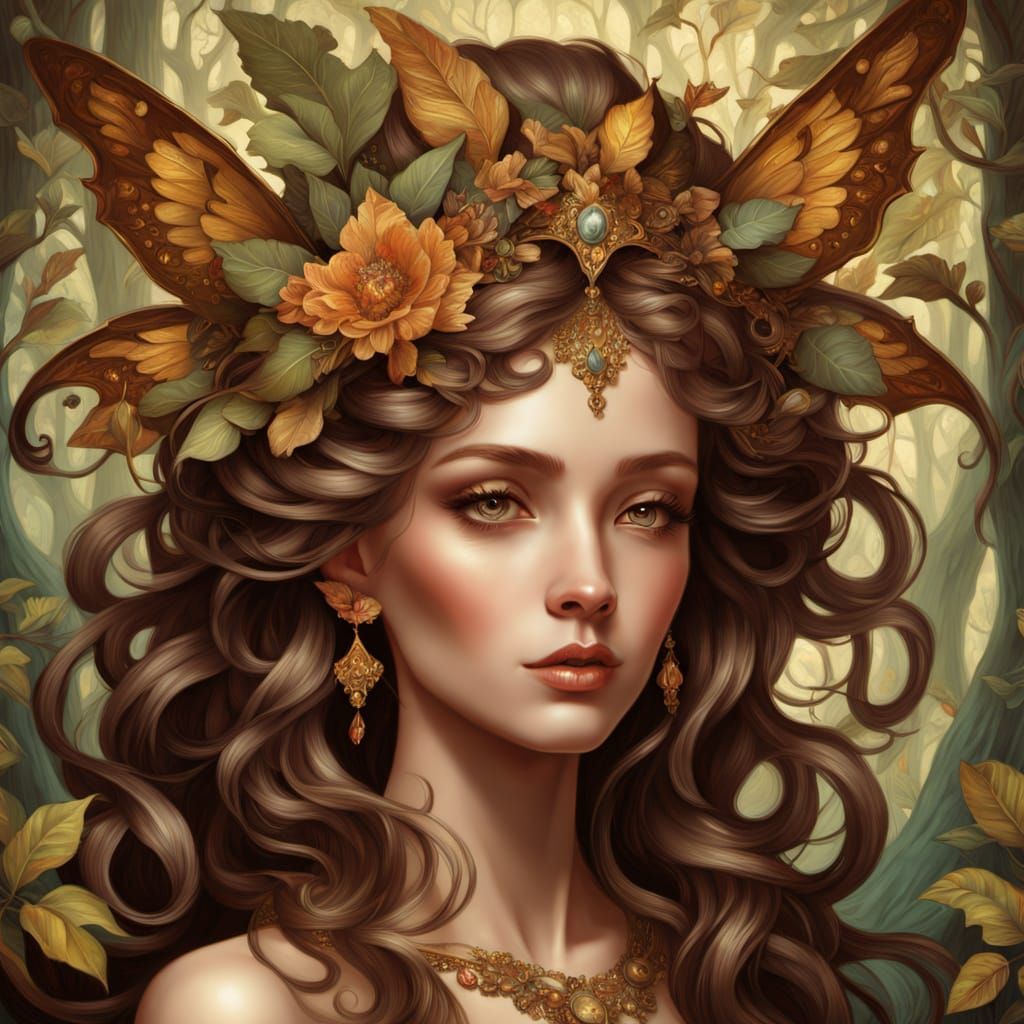 Chocolate Dryad in Enchanted Cocoa Forest