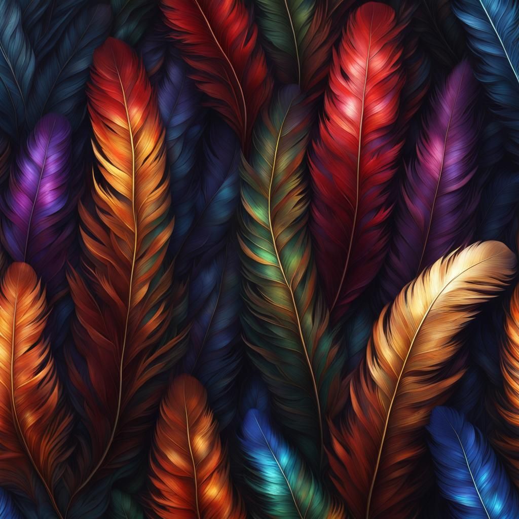 Feather Dress in Detailed Matte Painting Style